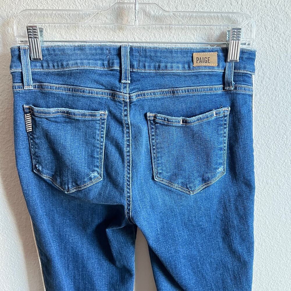 Paige Verdugo Ankle Skinny Jeans Women's 29 Mir Rise Side Stripe Stretch Denim - Picture 4 of 7